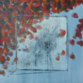 64 - Série Le temps des coquelicots ● - acrylique sur toile; 18 x 18 po (46 x 46 cm)