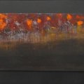 143 - Hors-jeu ● - acrylique sur panneau monté sur panneau ; 9 x 28 po (23 x 71 cm) 