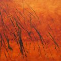 166 - Regard fertile ● - acrylique sur boîtier ; 24 x 36 po (61 x  91 cm) 