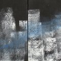 218 - Ici et demain ●
acryliqe sur panneaux (4 sections montées sur bois) ; 8 x 30 po (20 x 76 cm)