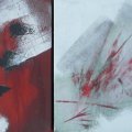 221 - Sortilège ●
acrylique sur panneau (4 sections) ; 8 x 30 po (20 x 76 cm)