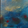 371 - Sans titre  (disponible)
acrylique sur panneau ; 6 1/2 x 18 po (17 x 46 cm) 390 $
